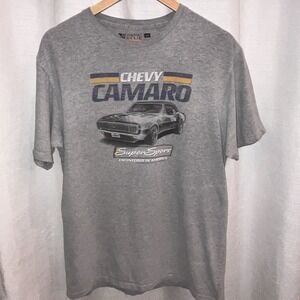 Mens Chevy Camaro Super Sport T-Shirt Large Gray GM Classic‎ Muscle Sports Car